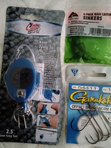 Cuda Knot Tying Tool 2.5 + Bass Casting Sinkers Six-pack