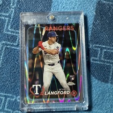 2024 Topps Chrome - Wyatt Langford #122 RayWave Refractor (RC) Texas Rangers