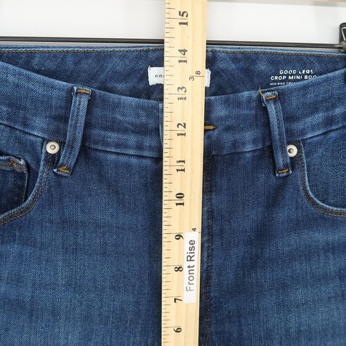 Good American Jeans Womens 16 Mid Rise Good Legs Crop Mini Bootcut Stretch Denim - Picture 6 of 10