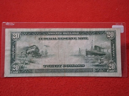 1914 $20 FEDERAL RESERVE NOTE CIRC Fr#1004 BF#13 DALLAS, TEXAS #MF-4626 - Picture 2 of 2