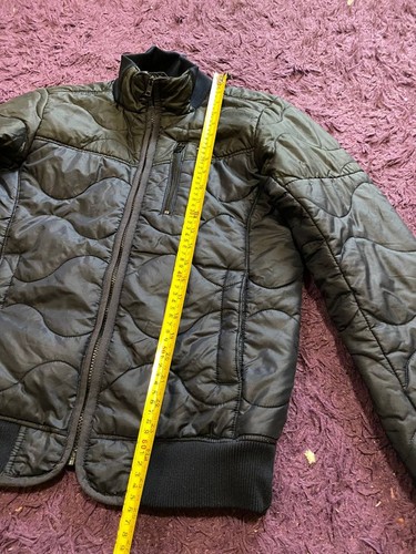 G-Star Raw Denim Bomber Jacket S Winter Outdoor Distressed Faded 90s Y2K Rare - Picture 6 of 12