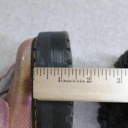 Dr. Martens Boots Womens 7 Pink 6 Eye Molly Chunky Platform - Picture 8 of 13