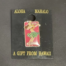Mahalo HAWAII USA Hula Girl  Lapel Pin Hat Pin Souvenir Travel New