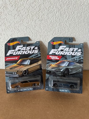 Hot Wheels Lot 2x Fast & Furious 69 Ford Torino Talladega / McLaren 720s J54