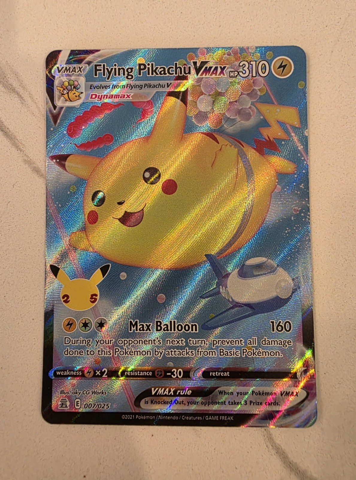 Flying Pikachu VMAX 007/025 Ultra Rare Celebrations Sword & Shield (NM!) Pokemon