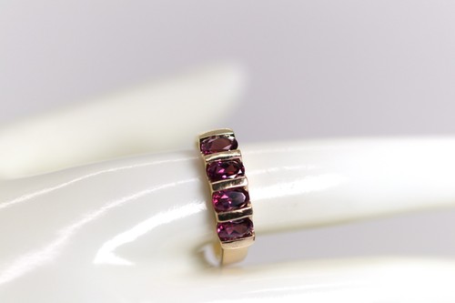 Oro Giallo Anello Tormalina Rosa Balkenfassung Ovalschliff 375 - 9kt scala TG 63 - Foto 6 di 9