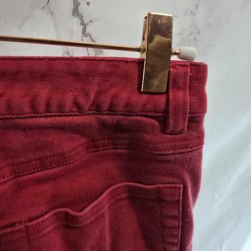 Vintage 90s Y2K Jeans Womens 26 Red High Rise Capri Crop Denim Rigid - Picture 9 of 11