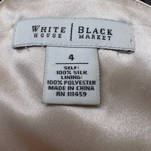 White House Black Market Dress Sz 4 Black Silk Strapless Floral FairyGrunge Y2k - Picture 10 of 13