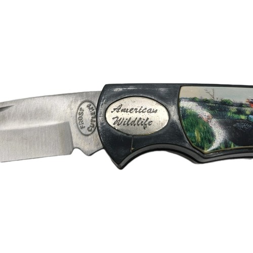 Frost Cutlery American Wildlife Wild Turkey Lockback Pocket Knife 7" in Tin - Picture 2 of 5