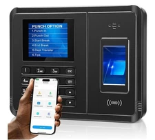 Clock In Time Machine Employee Fingerprint Code or  Card Attendance NEW