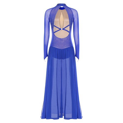 Damen Kleider Kleidung Tanzkleidung klassisches Kleid modern Strass Schlitz Saum glänzend - Bild 11 von 95