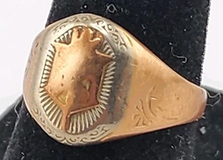 Vintage 10K Yellow Gold HJCO 30's High School Class Ring Size 6.5 Weighs 4 Grams