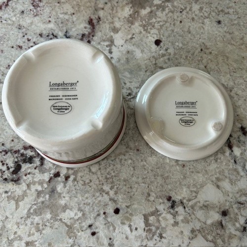 Longaberger Keramik Holiday One Pint Topf Glas Schneeflocke Weihnachten mit Deckel NEU - Bild 5 von 6