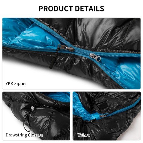 Ultralight Goose Down Sleeping Bag, 550FP Backpacking Sleeping Bag, Compact W... - Picture 6 of 7