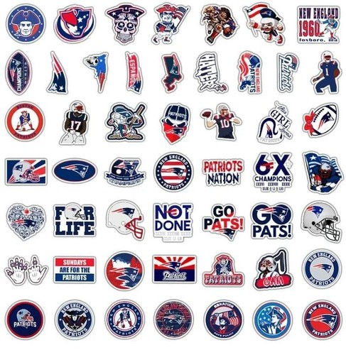 Juego de pegatinas de 50 piezas New England Patriots NFL fútbol americano pelota de Estados Unidos - Imagen 2 de 2