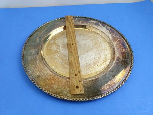 Bandeja de placa de plata vintage Pottery Barn plato de 12,5" - Imagen 2 de 5