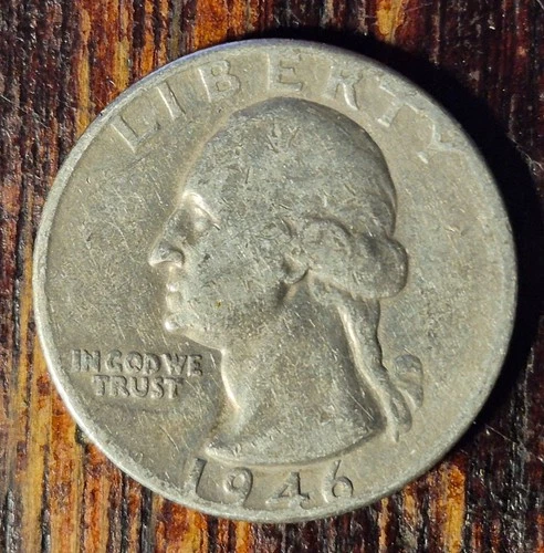 1946 P Washington 90% Silver Quarter Circulated Condition 25c US Coin