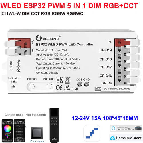 5 ESP32 Controller Mikrofon Sound Reaktiv Musik Sync 5-24V Funktioniert mit Alexa - Bild 41 von 42