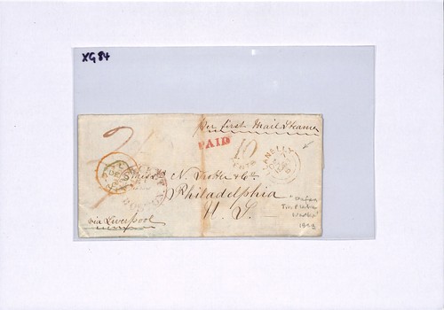 GB WALES TRANSATLANTIC Cover Llanelly DAFEN TINPLATE WORKS 1853 Letter USA XG84 - Picture 14 of 20