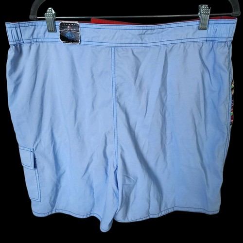 Bañador Tommy Hilfiger XL azul claro cachemir rayas board shorts vintage - Imagen 3 de 13
