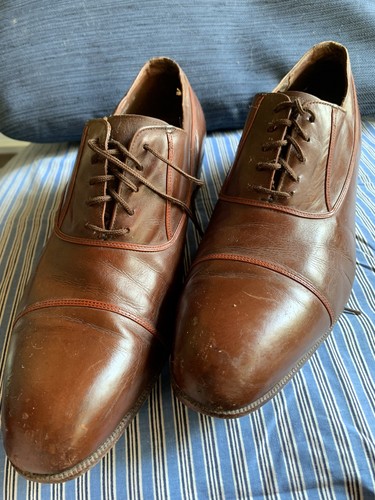 Vintage Florsheim Design Collection Cap Toe Oxford Dress Shoes Size 8D Brown - Picture 2 of 6