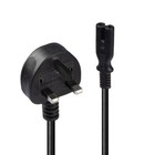 LINDY 30444 2 m UK 3 Pin Plug To IEC C7 Mains Power Cable - Black