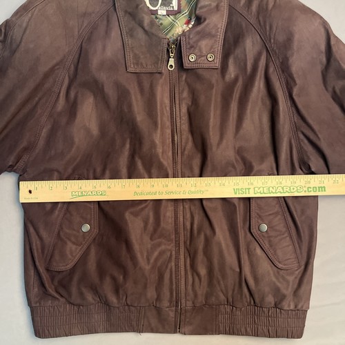 Vintage Bellavia Leather Jacket Bomber Size Large Golf Graphic Soft  - Picture 5 of 10