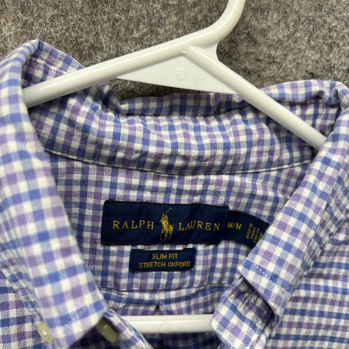 Camisa Ralph Lauren De Colección Para Hombres Mediana Azul Con Botones Ajustada Oxford Guinga - Imagen 10 de 11