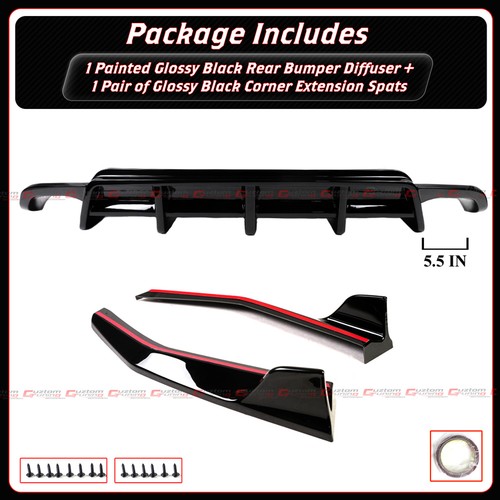For 21-25 Lexus IS300 IS350 CTM V1 Gloss Black Rear Diffuser + Corner Extensions - Bild 4 von 11