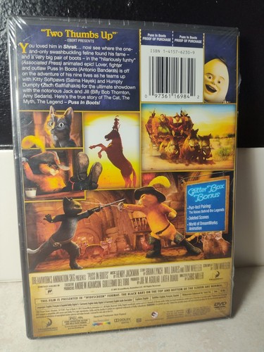 Puss in Boots (DVD, 2012, Widescreen) Brand NEW Factory Sealed - Foto 3 di 4