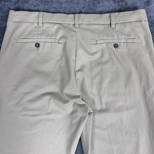 Pantalones caqui de frente plano para hombre talla 38 X 32 - marca George - cintura elástica cómoda - Imagen 6 de 12