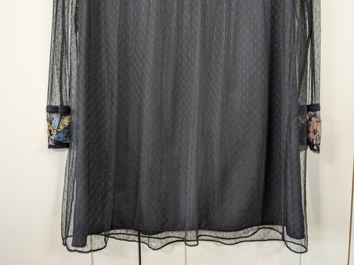 Zara Embroidered Black Dress Size XS, Lace, Sheer Sleeve, Boho - Picture 16 of 24