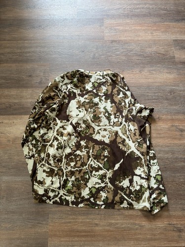 First Lite Trace 1/4 Zip Pullover Men 2XL Warm Weather Hunting Shirt Fusion Camo - Picture 7 of 7