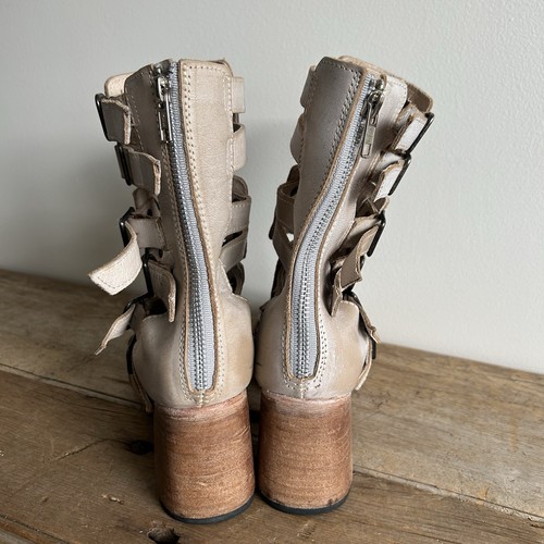 Freebird by Steven Zane Zeus Sandale Stiefel Damen 9 beige taupe böhmische Riemchen - Bild 4 von 10