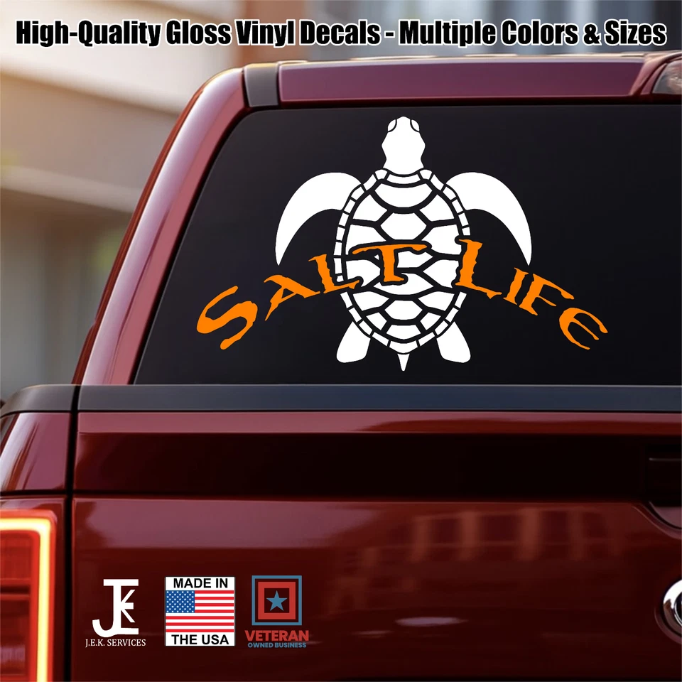 Adesivo de vinil Salt Life Sea Turtle, decalque de carro para caminhão, jipe, janela, para-choque - Imagem 3 de 4