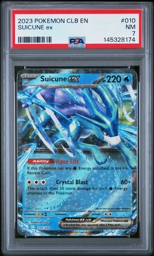 2023 POKEMON CLB-CLASSIC BLASTOISE & SUICUNE EX DECK #010 SUICUNE EX PSA 7