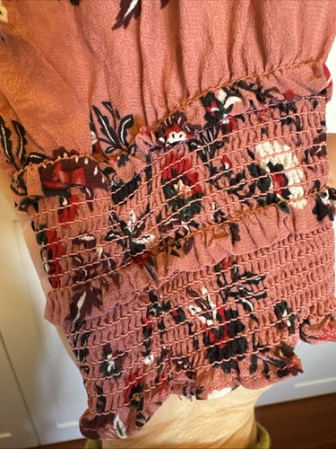 Boden Top Womens Size UK 16 Pink Silk Floral Ruffle Neck Long Sleeve - Picture 5 of 11