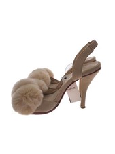TSURU By MARIKO OIKAWA Fur Sandals 35 BEG