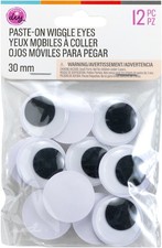 CousinDIY Paste-On Wiggle Eyes 30mm 12/Pkg-Black - 5A002XS7-1GYNX
