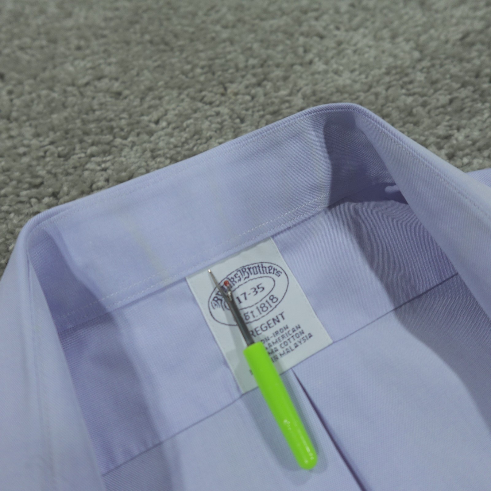 Brooks Brothers Dress Shirt Men's 17 - 35 Button Up Regent Fit Non Iron