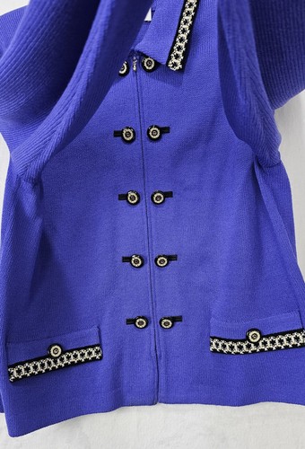 Vintage St. John Collection By Marie Gray Knitted Lilac Blazer Size 10 - Picture 8 of 24