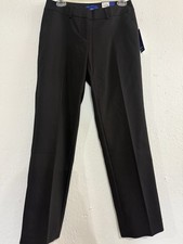 WOMENS APT. 9 Mid Rise CURVY FIT Straight Leg BLACK DRESS PANTS  SIZE 4 Petite