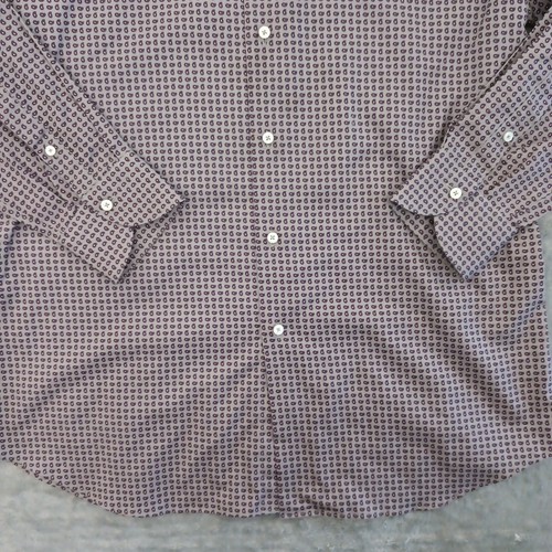Xacus Shirt Mens Medium Purple Paisley Long Sleeve Button Up Cotton Italy - Picture 3 of 10