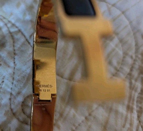 Hermes Blau Clic H Gold Armreif Armband - Bild 15 von 23