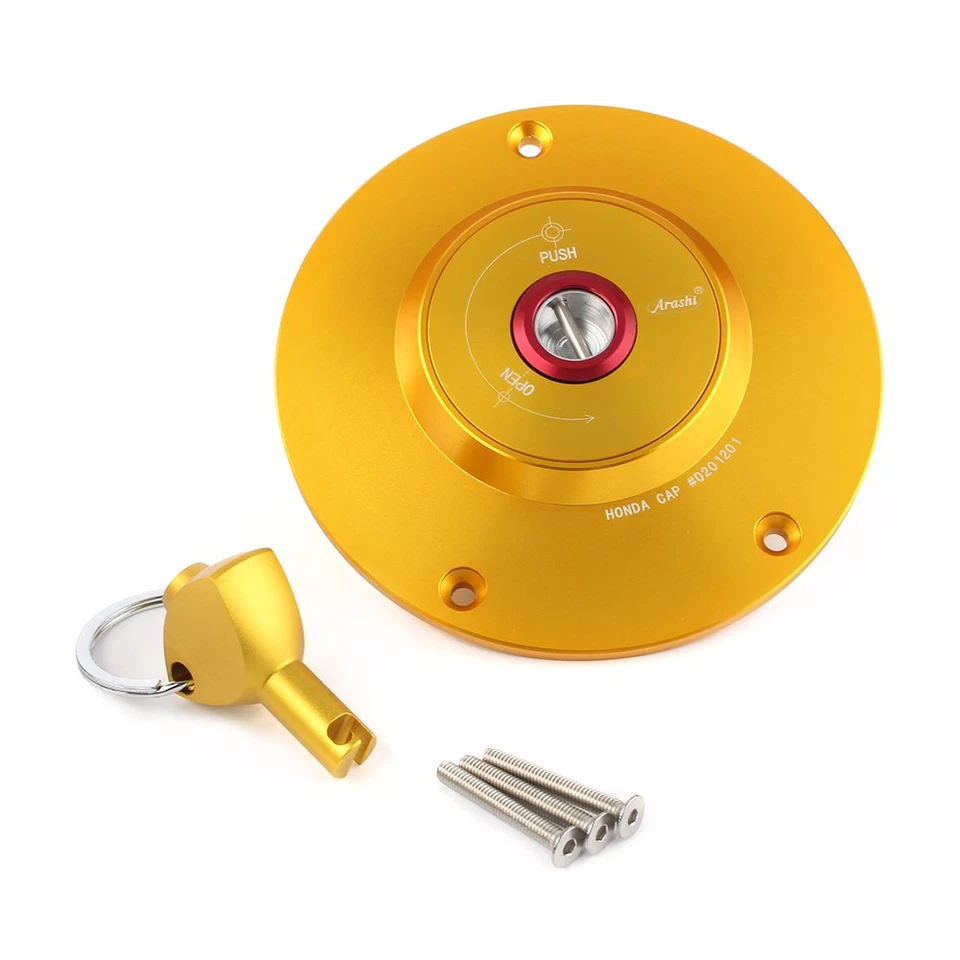 Cubierta de tapa del tanque de combustible de gasolina con llave Fit Honda CB600F CB900F CBR600RR CBR900RR dorado Foto 3 de 4