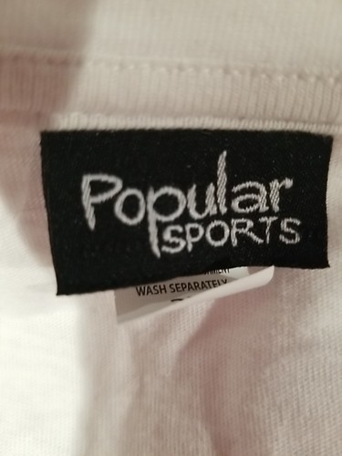 Popular Sports La Los Angeles Camiseta Blanca Escritura Roja y Azul Talla XL XLarge - Imagen 7 de 8