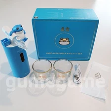 Hite Jinro Toad Frog Soju Automatic Dispenser & 2 Gold Shot Glass - US NO EXTRA