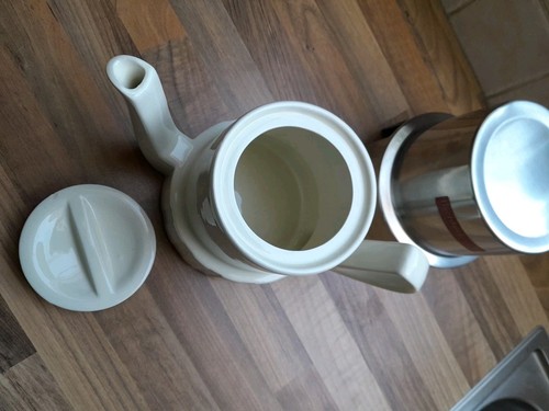 WMF KAFFEKANNE, Warmhalter, Vintage, Edelstahl und Porcelan - Bild 4 von 8