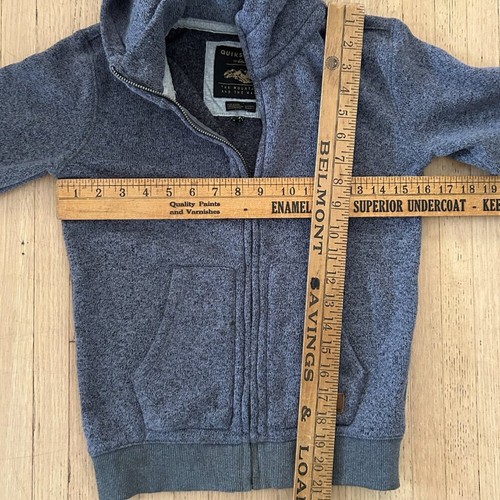 Quiksilver Felpa con Cappuccio The Mountain Giacca Ragazzo Piccola Full Zip Pile Grigio - Foto 7 di 7
