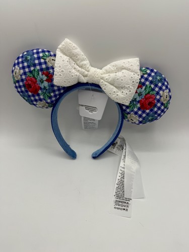 Disney Parks Gingham Cottage Blume kariert Minnie Maus Ohren Stirnband * Neu mit Etikett - Bild 1 von 7